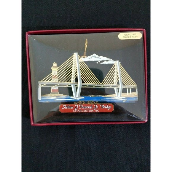 Charleston SC Ravenel Bridge Morris Lighthouse Ornament Brass Nations Tr… - Picture 3 of 5